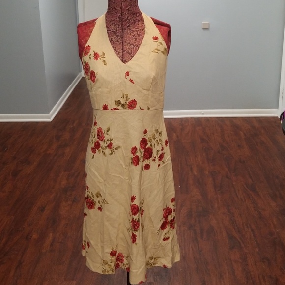 Vintage Floral Halter Neck Dress - Picture 1 of 4